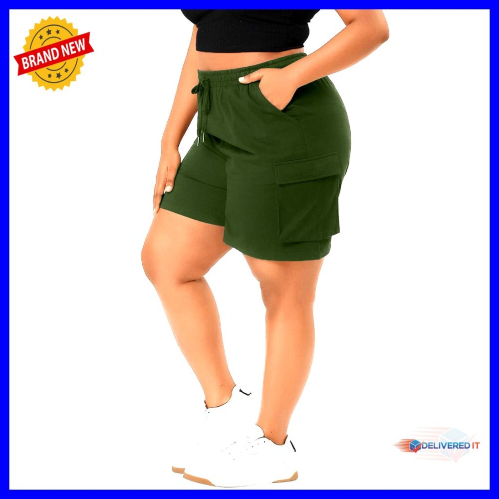 Plus Size Hiking Cargo Shorts Lightweight Athletic Running With Pockets